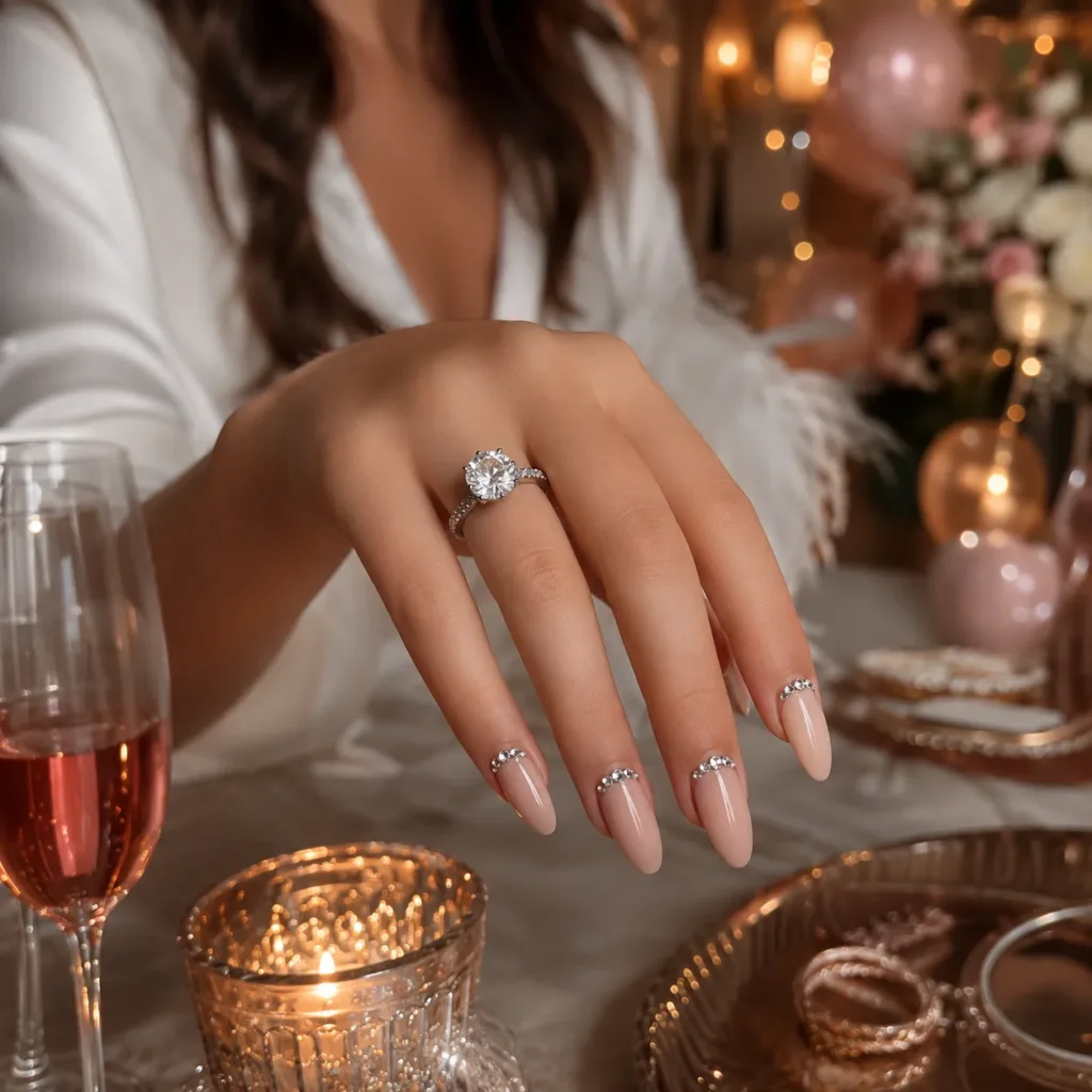 Rhinestone Bride Nails