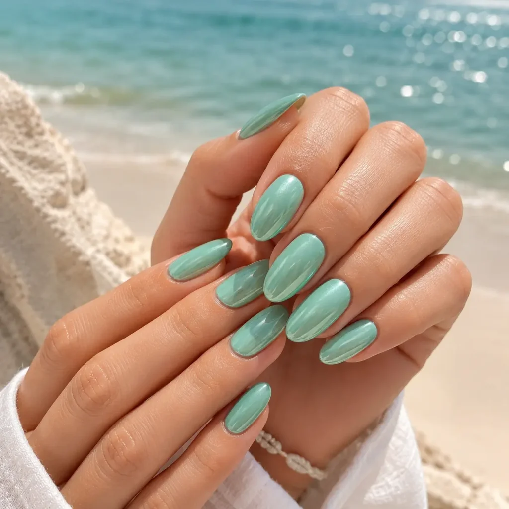 Seafoam Green Nails