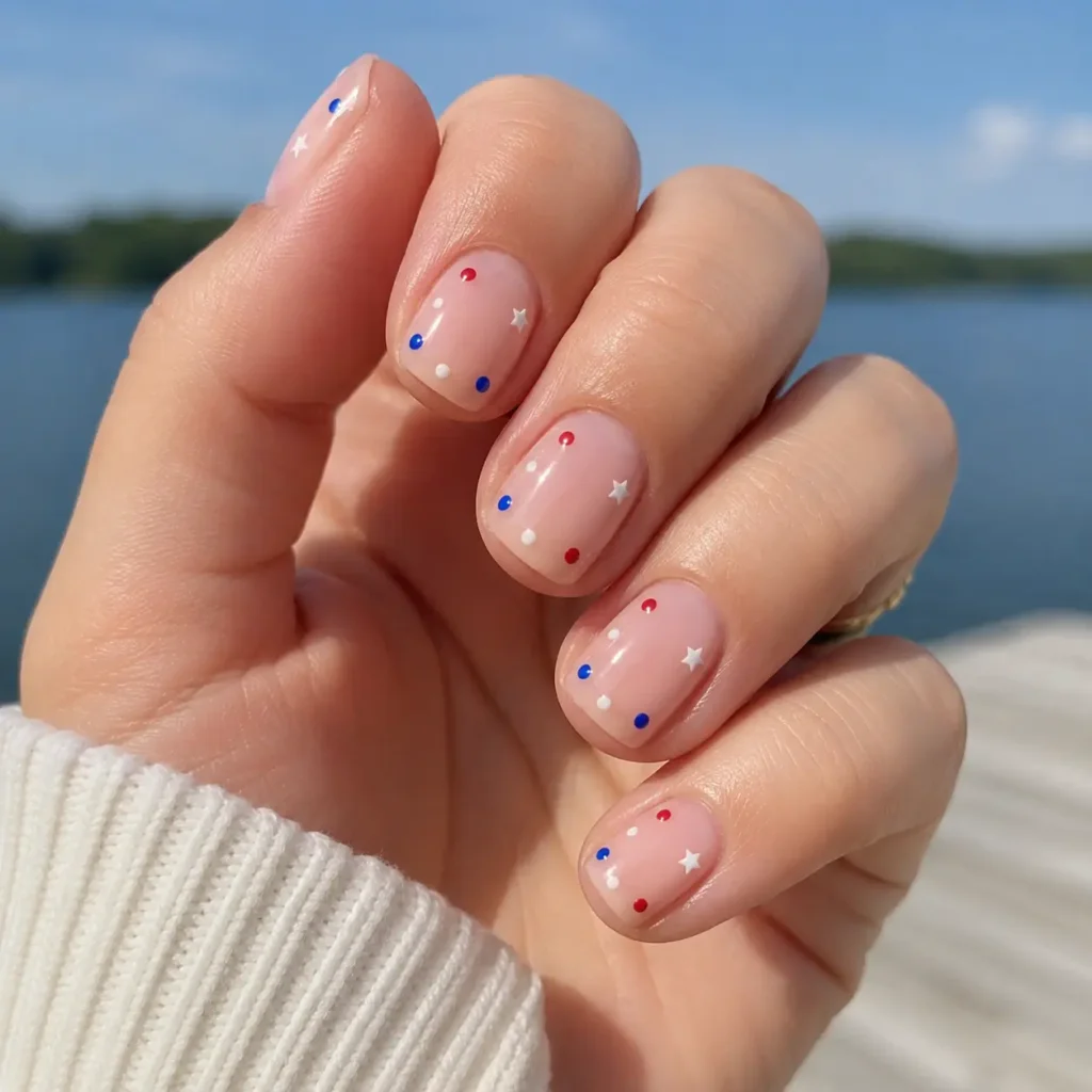 Short Fourth of July Nails