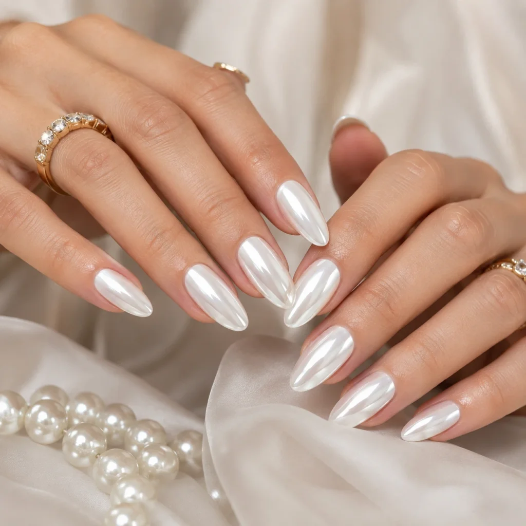 White Chrome Nails
