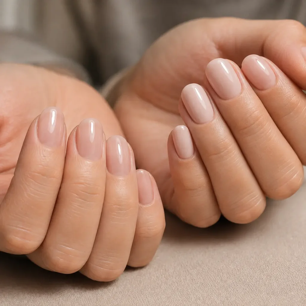 Natural-looking gel and dip powder nails