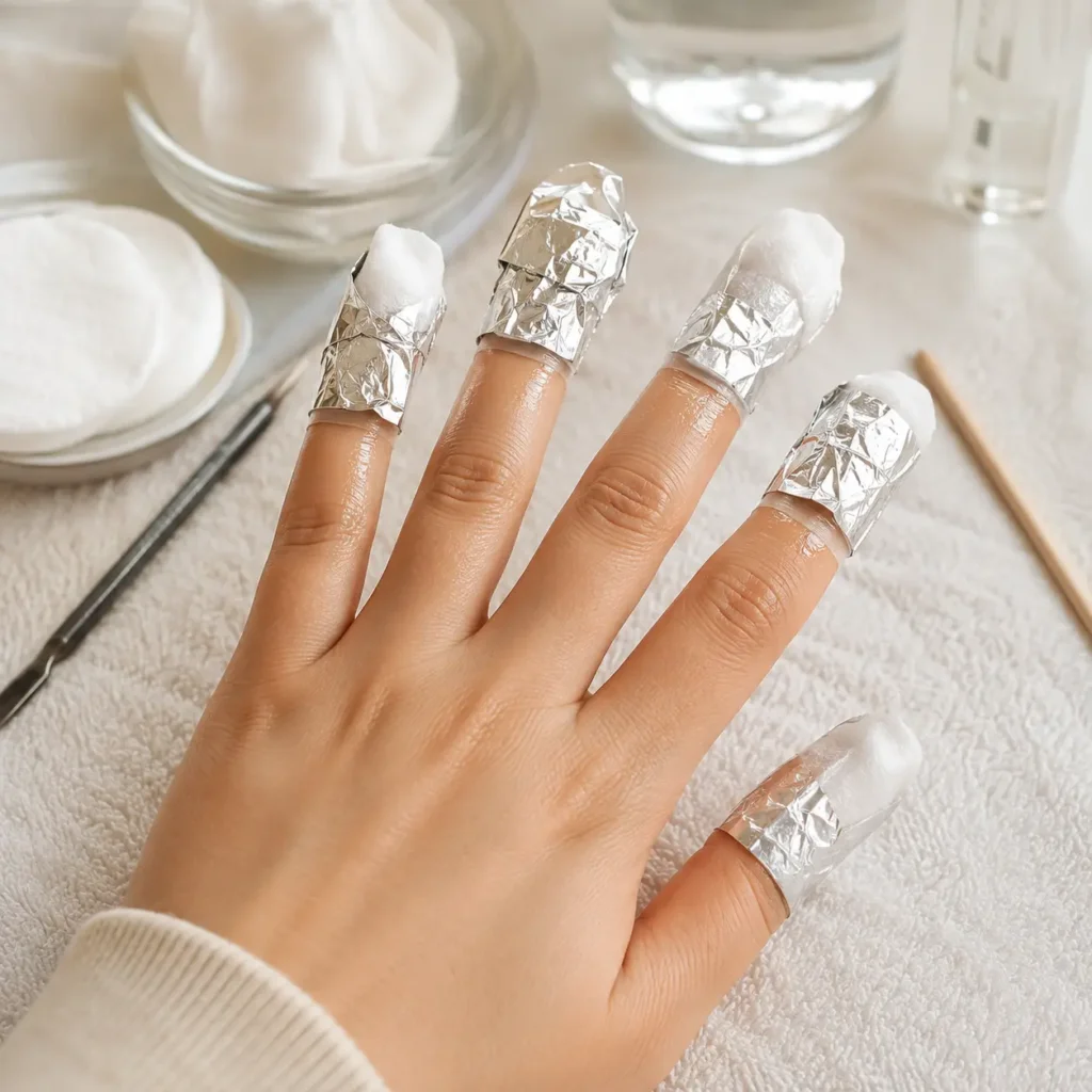 Removing gel polish with acetone