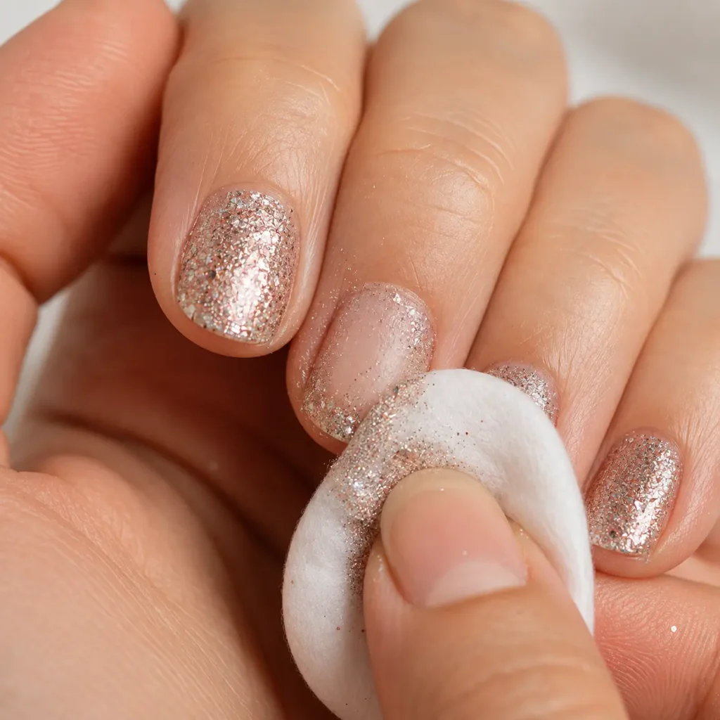 Acetone for removing glitter nail polish