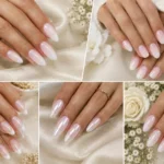 Funny Bunny nails in a soft milky white manicure