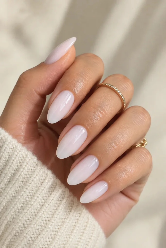Funny Bunny nails on elegant medium almond-shaped nails